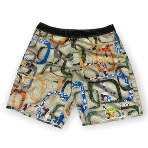 OP Ocean Pacific Men’s Full Graphics Board Surf Shorts Swim Suit Trunks Size 38